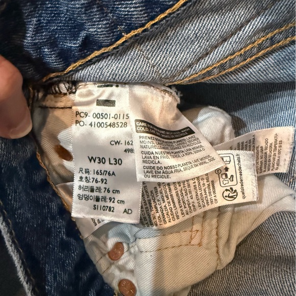 Levi's Men's 501 Original Fit Stretch Jeans - Dark Rinse Wash - 30x30 - Picture 5 of 7